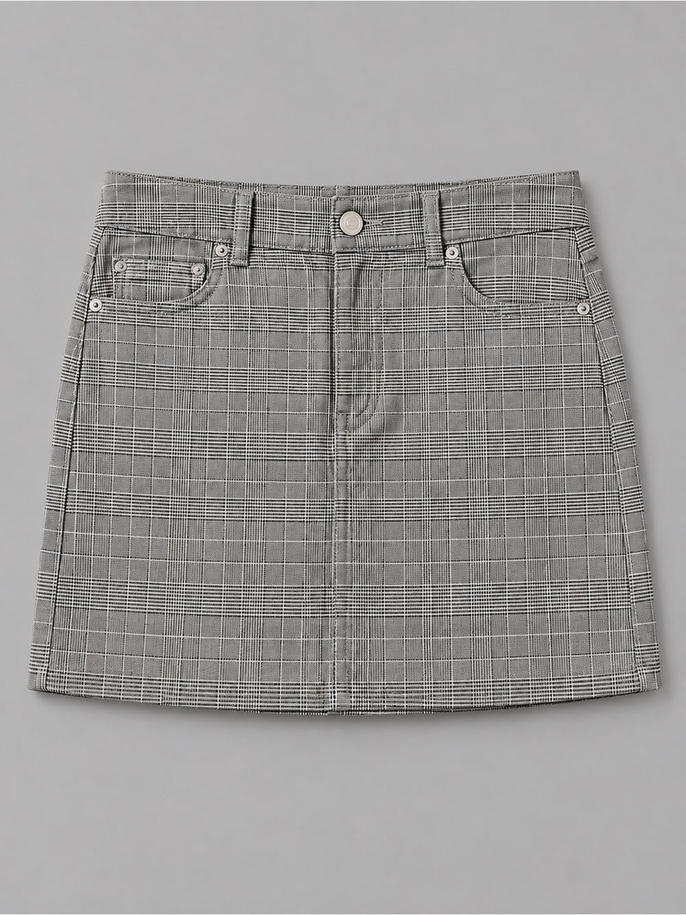 🦅 American Eagle Outfitters Gray Plaid Mini Skirt